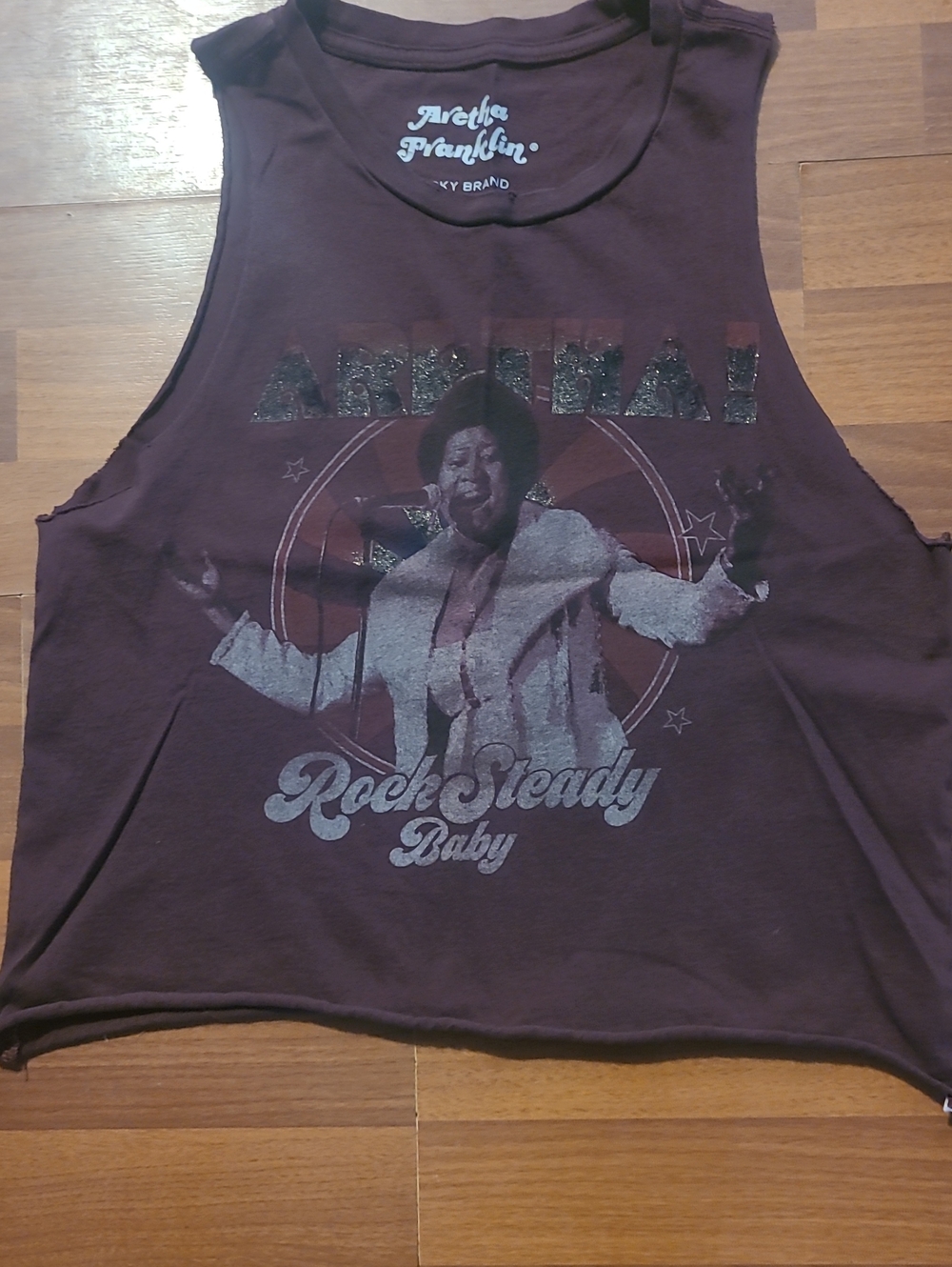 Lucky Brand Deep Plum Aretha Franklin Graphic Tank